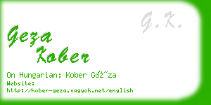 geza kober business card